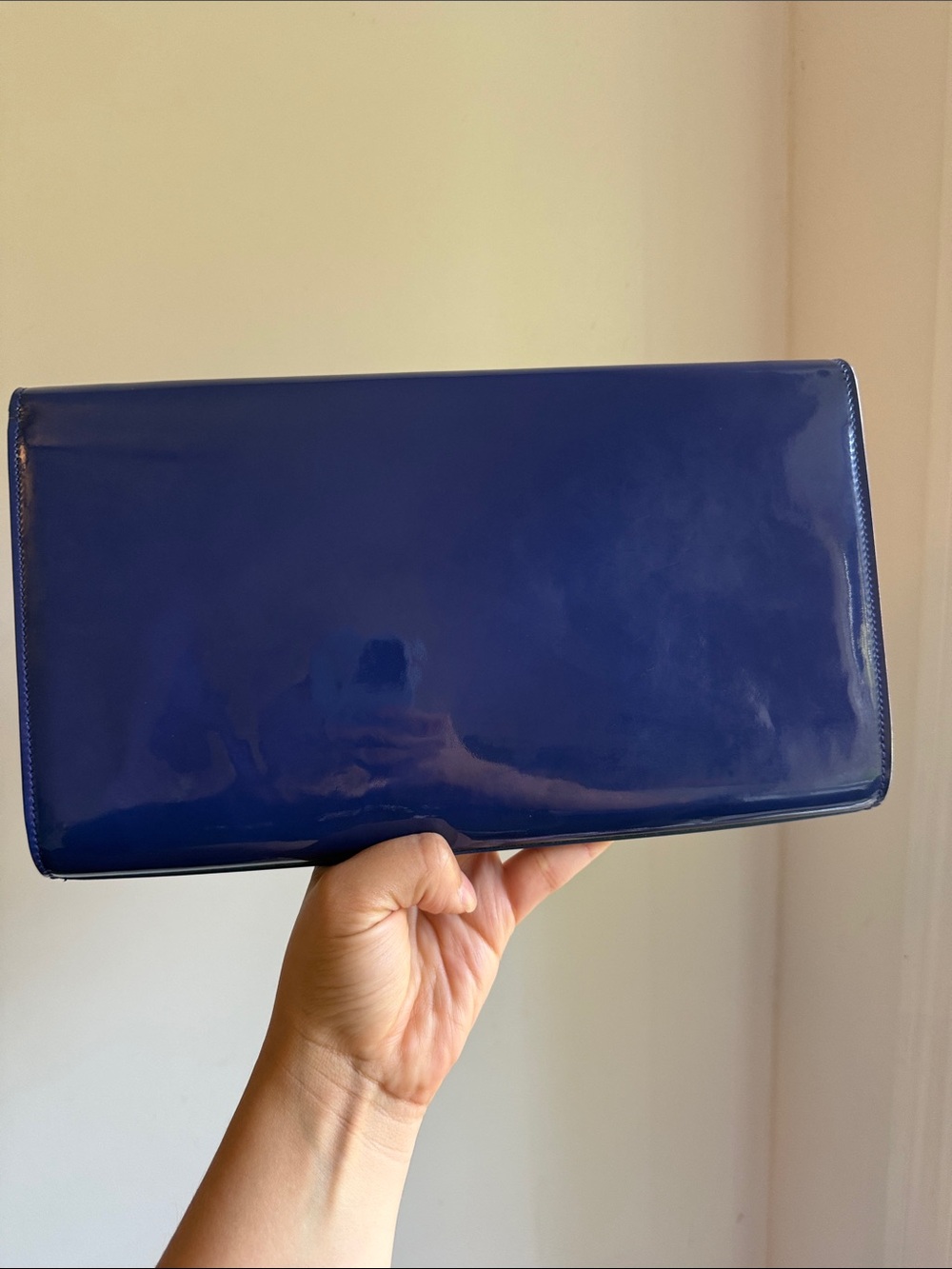 YSL Blue Patent Leather Clutch - Picture 2 of 9